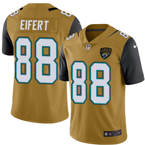 Jacksonville Jaguars #88 Tyler Eifert Gold Youth Stitched NFL Limited Rush Jersey